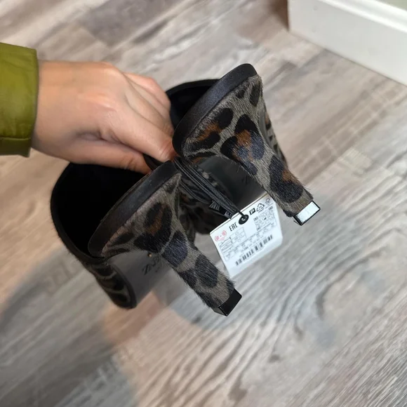 ZARA ANIMAL PRINT LEATHER MULES - BRAND NEW WITH TAG - SIZE 6.5 or 37 - Picture 6 of 8